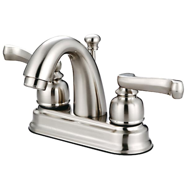 Kingston Brass 4" Centerset Bathroom Faucet, Brushed Nickel GKB5618FL - main
